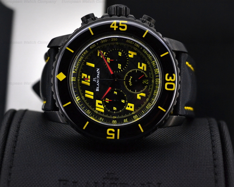 Black and Yellow Blancpain Fifty Fathoms Speed Command Flyback Chronograph  45 mm Replica Watch 