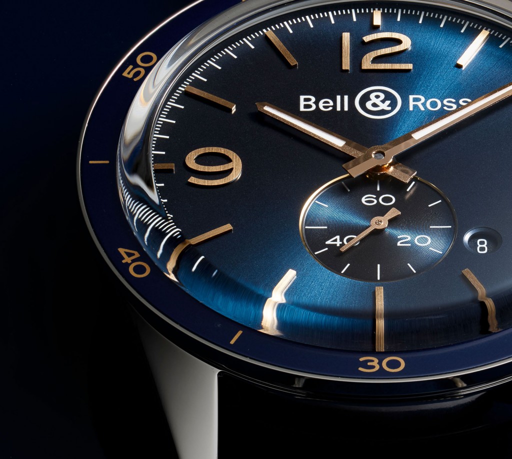 43mm Blue Dial Bell & Ross Vintage BR123 Aéronavale Replica Watch
