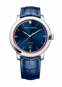 Replica Harry Winston Midnight Blue Dial Steel Automatic Watch For Men
