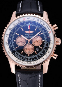 Breitling Navitimer 01 Rose Gold Black Dial Replica Watches