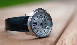 Fake Calibre de Cartier White Dial Steel Replica Watches